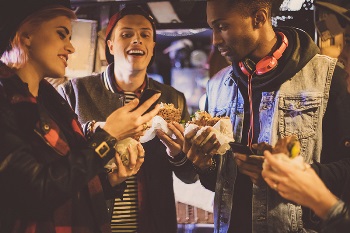 college students having fun in a bar