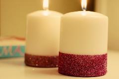 Glittery candle