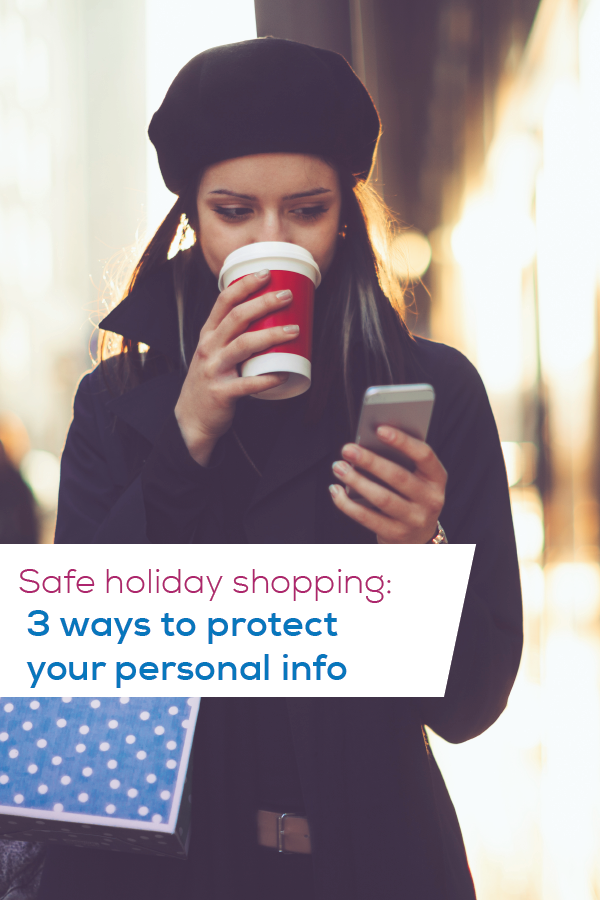 safe holiday shopping pin image